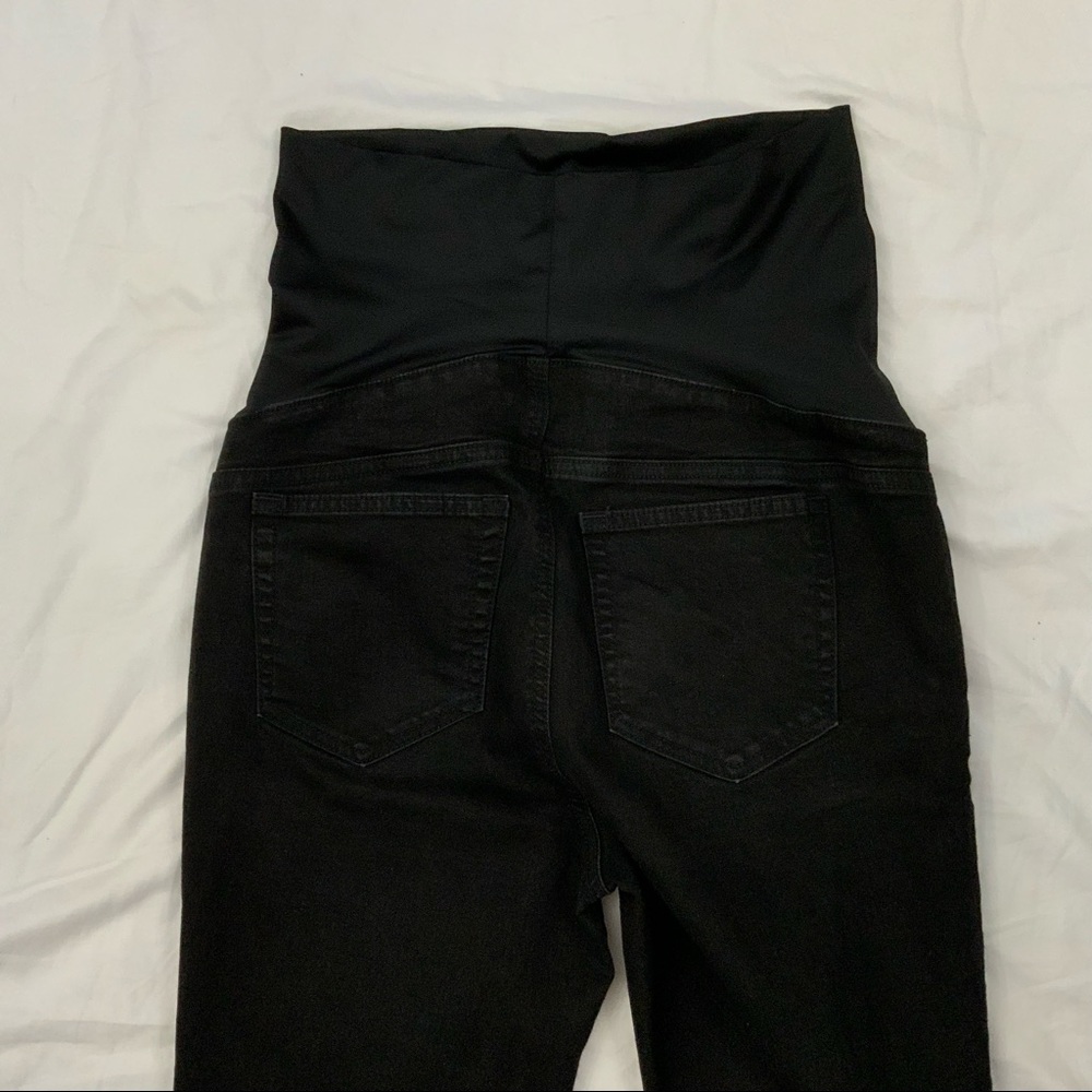 LOFT Maternity Jeans Skinny Dark Wash Stretch Full Panel Black Size 4M - Picture 4 of 11